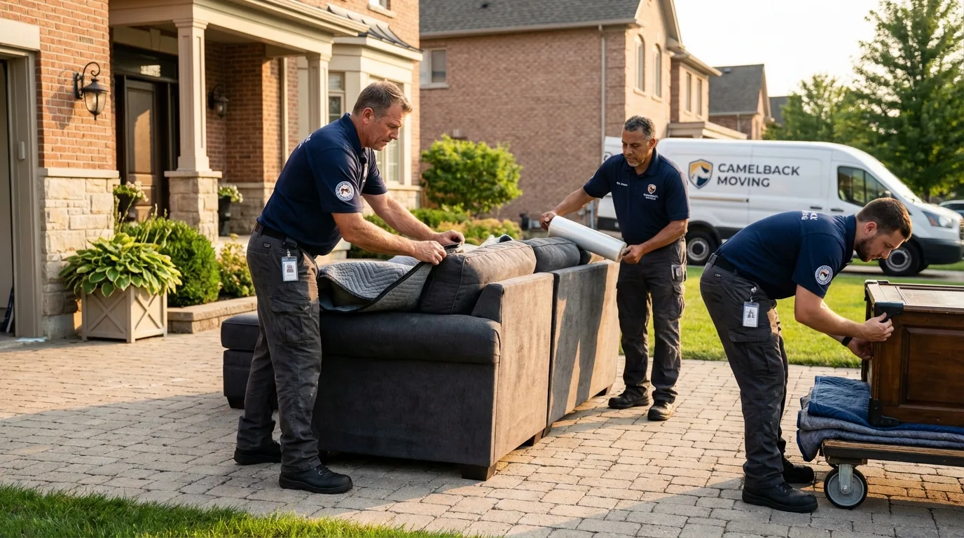 Large estate moving crew wrapping furniture in Lower Lake, CA